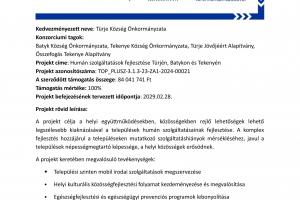 Humán szolgáltatások fejlesztése Türjén, Batykon és Tekenyén  TOP_PLUSZ.3.1.3.-23-ZA1-2024-00021